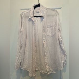 White boyfriend fit linen shirt